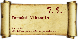 Tormási Viktória névjegykártya